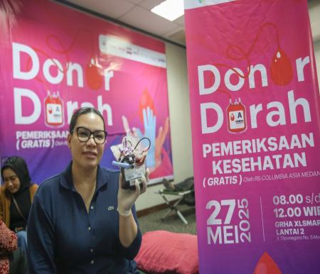 Group Head XLSMART West Region, Desy Sari Dewi ikut donor darah (foto/ist)